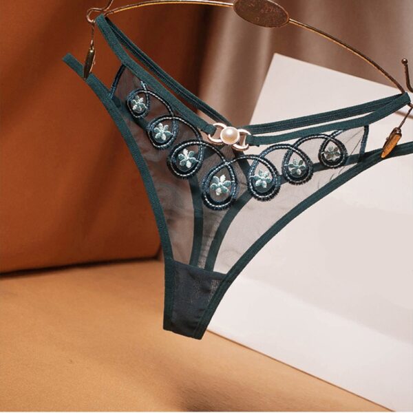 Mesh Dame Erotische Dessous Sexy Spitze Blumen Höschen Niedrigen Taille G-string Transparent T-zurück Briefs Frauen Charming Thongs Unterwäsche