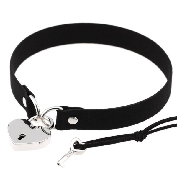 Metall Lock Herz Choker Kragen Für Mädchen Frauen Schwarz Cosplay Halskette Paar Geschenk Neck Goth Schmuck Mode Gothic Accessiores