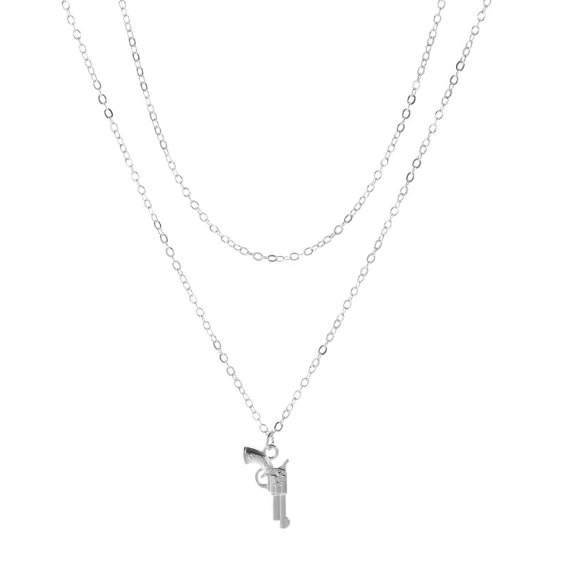 Mode 1PC Handschellen Gun Anhänger Lange Choker Dame Design Schmuck Kühlen Mädchen Pistole Halskette Liebhaber Halskette Frauen – Bild 2