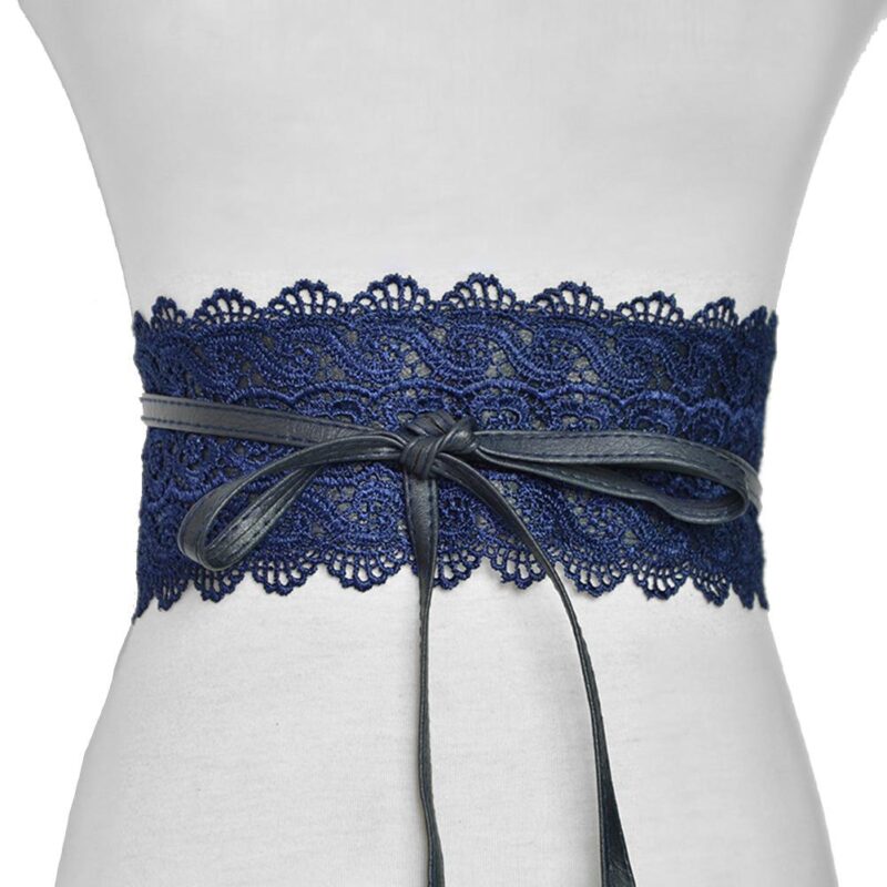 Mode Cummerbunds Frauen Lace Tie-up Breite Taille Korsett Gürtel für Frauen Kleid Bund Faux Leder Taille Band Gürtel korsett femme – Bild 6