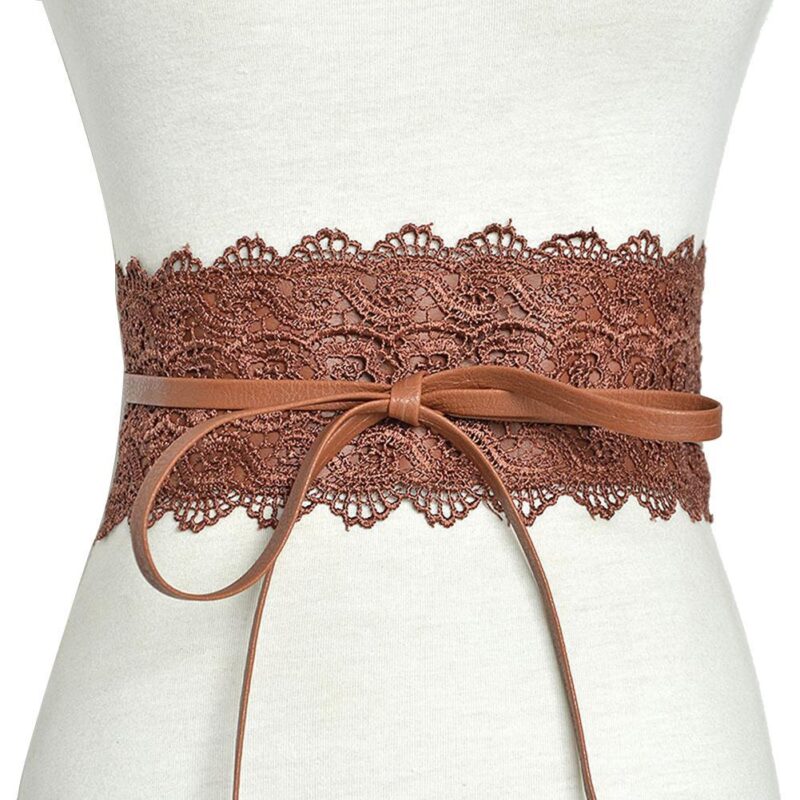 Mode Cummerbunds Frauen Lace Tie-up Breite Taille Korsett Gürtel für Frauen Kleid Bund Faux Leder Taille Band Gürtel korsett femme