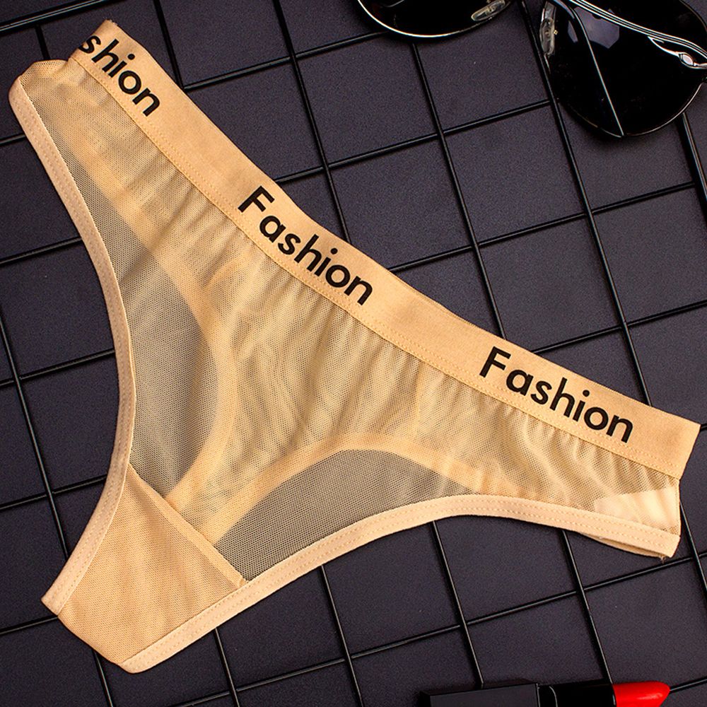 Mode Sexy Damen Unterwäsche Baumwolle Mesh Transparent Höschen Thongs Lingerie Low-Rise Frauen Unterwäsche Nahtlose Schriftsätze – Bild 4