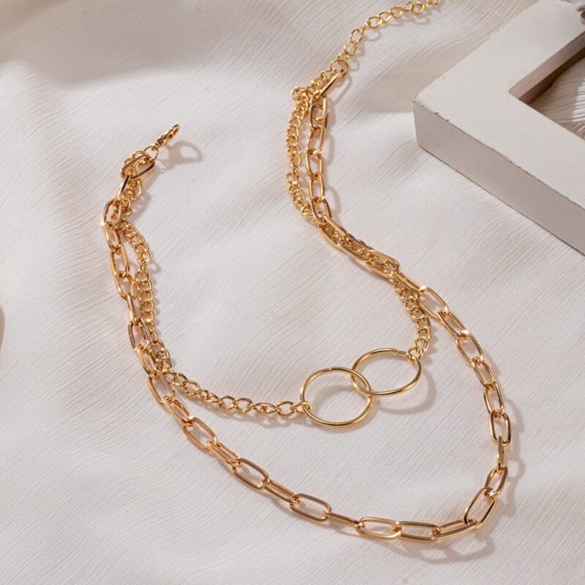 Kaufe Kupfer 18K Gold 4MM Flache Kette Halskette Für Damen
