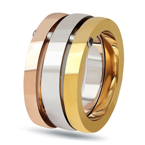 NIBA Hohe Qualität 3 Teile/los Rose Gold/Silber Farbe Titan Stahl Ringe Für Frauen Schmuck Jahrestag Ring Set