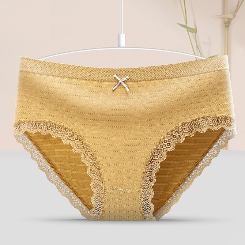 Nahtlose Graphene Feuchtigkeit Leitfähigen Antibakterielle Unterwäsche Damen Sexy Spitze Mitte taille Baumwolle Bottom Datei Mädchen Briefs – Bild 5