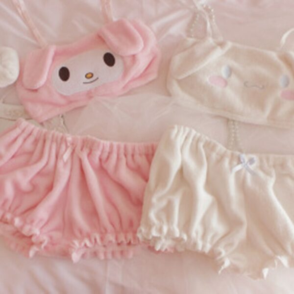 Nette Cartoon Samt Bh Anzug Mädchen Unterwäsche Hause Tragen Lorbeer Hund Unterwäsche Bh Und Pumphose