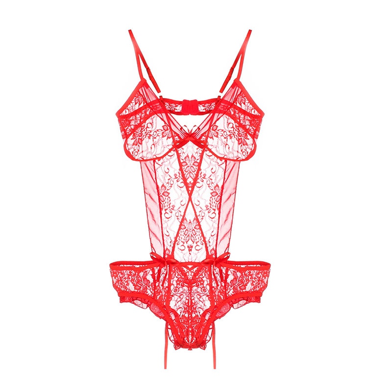 Neue Damen Sexy Mode Unterwäsche Overall Sommer Pyjamas Erotische Dessous Rote Spitze Strumpfhosen Puppe Kleid Weibliche – Bild 6