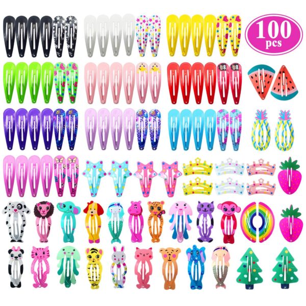Neue Mix Farbe Verschiedene Prints Gelegentliche Hairgrip Haar Clip Snap Haar Clips für Kinder Mädchen Haar Zubehör WomenYB003