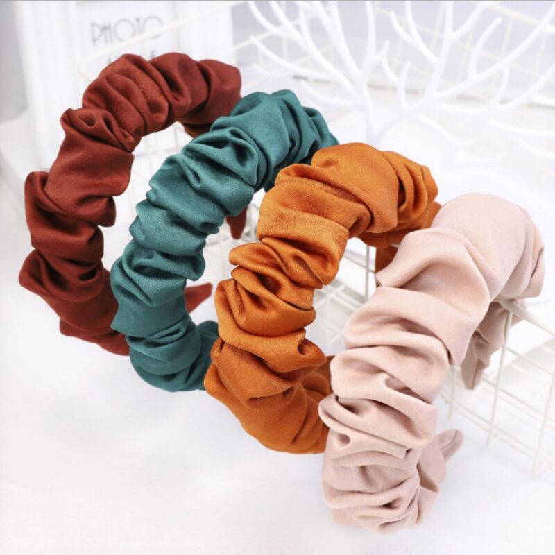 Neue Mode Herbst Haarband Frauen Individualität Plissee Stirnband Frische Feste Haar Band Erwachsene Hundert Passenden Haar Zubehör