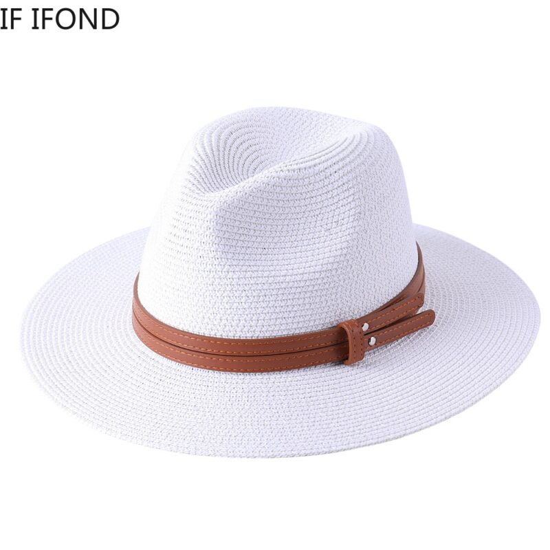 Neue Natürliche Panama Weiche Geformt Stroh Hut Sommer Frauen/Männer Breite Krempe Strand Sonnenhut Kappe UV Schutz Fedora Hut