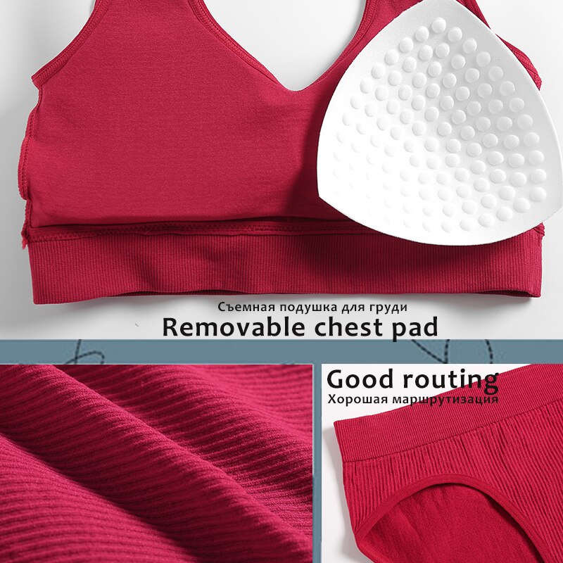 Neue Sexy Frauen Dessous Unterwäsche Camis Und Panty Set Top Bh Set Ultra-dünne Bhs Für Frau Cropped Top unterhose 6 Feste Farbe – Bild 6