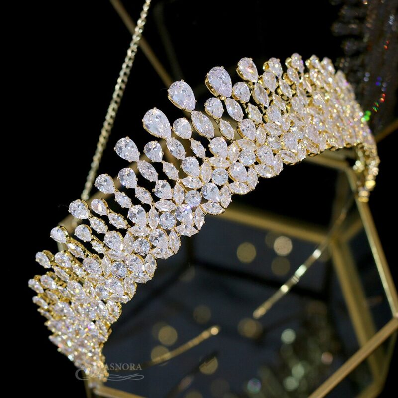 Neue tropfen Tiara kristall kopfschmuck hochzeit haar zubehör crown schmuck stirnband hochzeit zubehör – Bild 5