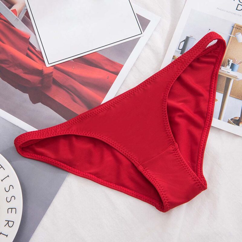 Niedrige Taille Sexy Tanga Halb-bedeckt Gesäß Damen Höschen Weichen Milch Seide Einfarbig Dreieck Tanga Unisex Höschen – Bild 5