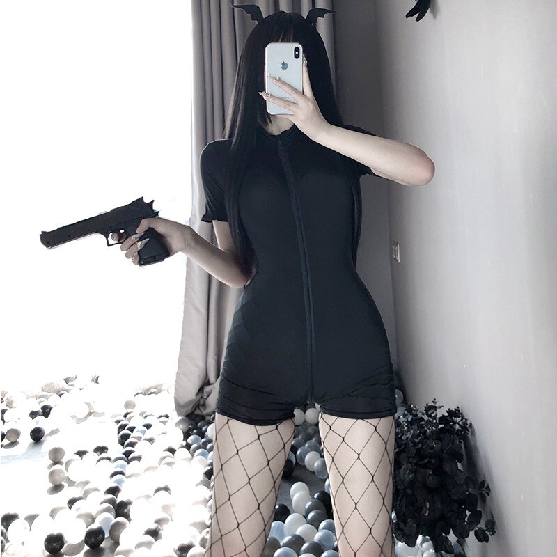 OJBK Shop Sexy Zwei-wege-reißverschluss Öffnen Brust Gabelung Design Doggy Style Body Schlank Taille Big Ass Butt Outfit für Frauen 2020 Neue – Bild 5