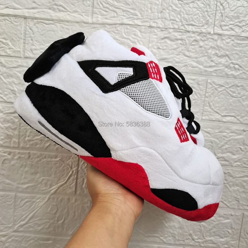 Plüsch sneak plus größe frauen schuhe 44 45 46 rutschen frauen pelz frauen schuhe pelzigen hausschuhe Winter Indoor flauschigen hausschuhe – Bild 3