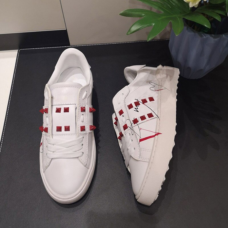 Plus Größe 43 44 Luxus Marke Weiß Schuhe Frauen Lace Up Casual Tenis Turnschuhe Paar Schuhe für Männer Frauen Zapatos de Mujer ER40 – Bild 3