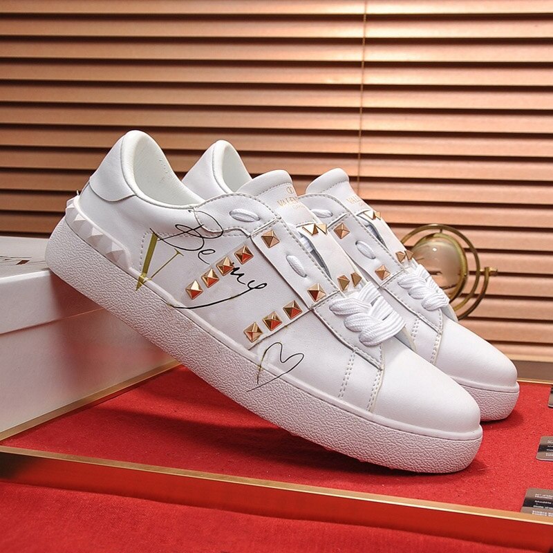 Plus Größe 43 44 Luxus Marke Weiß Schuhe Frauen Lace Up Casual Tenis Turnschuhe Paar Schuhe für Männer Frauen Zapatos de Mujer ER40 – Bild 5