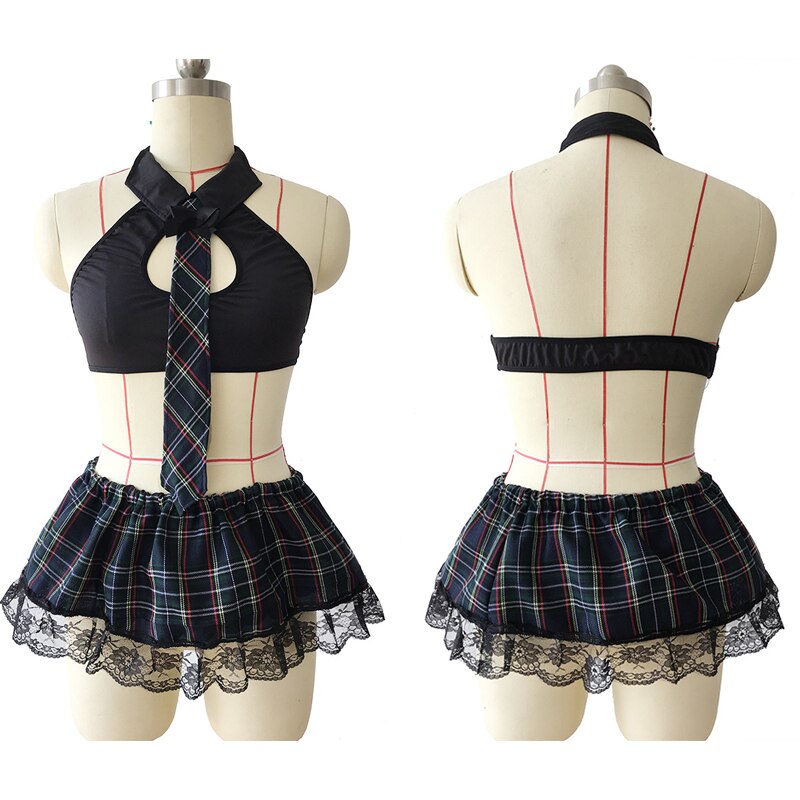Plus Größe Porno Sexy Schottland Student Uniform Kostüm Frauen Sexy Dessous Schule Mädchen Cosplay Kostüm Erotische Schülerin Aussehen – Bild 3