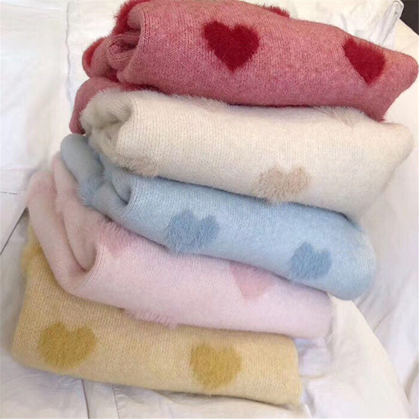 Pullover frauen lose jacke herbst winter liebe pullover langarm faul stil net rot mode retro knit top 2020 neue heiße verkauf – Bild 5