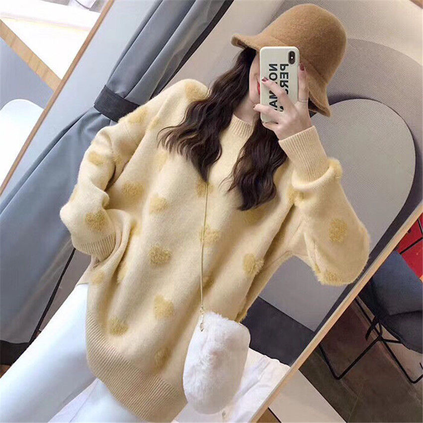 Pullover frauen lose jacke herbst winter liebe pullover langarm faul stil net rot mode retro knit top 2020 neue heiße verkauf – Bild 6