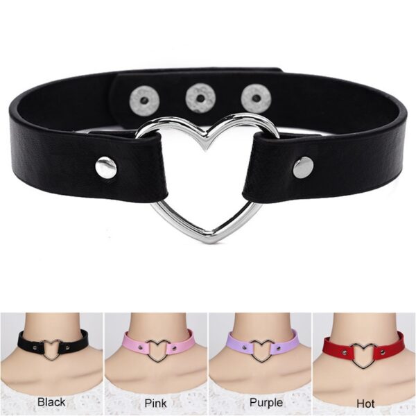 Punk Frauen Damen Zubehör Goth Japanischen Harajuku Kawaii Lolita Schmuck PU Leder Kragen Herz Halskette Bdsm Körper Harness