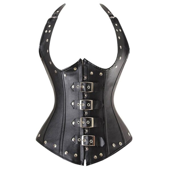 Punk Stil Faux Leder Korsett Sexy Offenen Bh Unterbrust Korsett Top Gothic Abnehmen Taille Weste Body Shaper Korsett Für Frauen