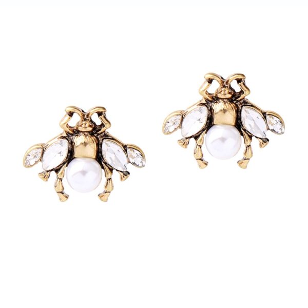 Retro Vintage Bee Ohrringe Damen Einfache Mode Perle Insekten Ohr Stud Europäischen Und Amerikanischen Schmuck Großhandel Preis