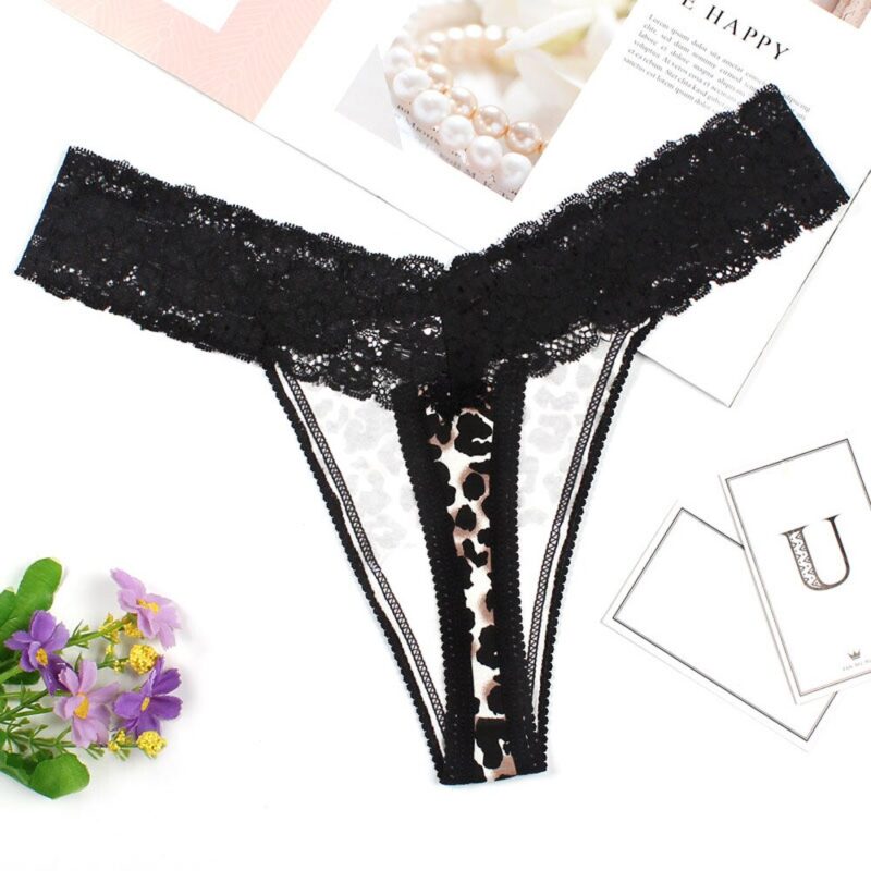 S-2XL Sexy Frauen Spitze Höschen Leopard Print G-string Thongs Plus Größe Dessous Dessous Damen Unterwäsche Mode Sexy Unterhose – Bild 2