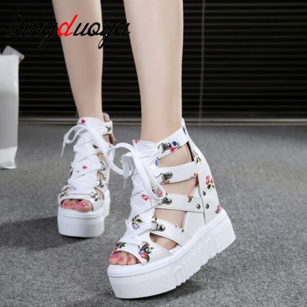 Schuhe frau Sandalen Sommer Neue Mode Plattform Sandalen Keile zip Dicken Boden Casual Frauen Schuhe High Heels Alias platafor