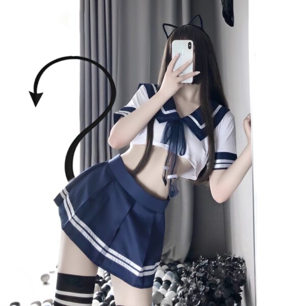 Schule Mädchen Japanischen Kostüm Babydoll Frauen Sexy Cosplay Dessous Student Uniform Mit Minirock Cheerleader Plus Größe