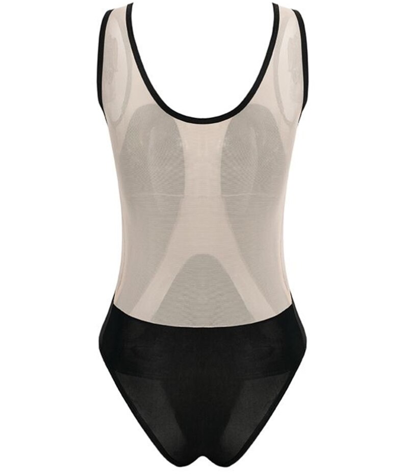 Schwarz Monokini Mesh Transparent Sheer Frauen Sexy Sehen Durch High Cut Body Tanga Badeanzug Bademode Weibliche einteiliges anzug – Bild 6