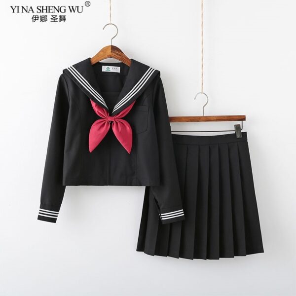 Schwarz Weiß JK Uniform Sommer Kurze/lange Hülse Japanischen Schule Uniformen Mädchen Sailor Sätze Plissiert Rock JK Uniform COS kostüm
