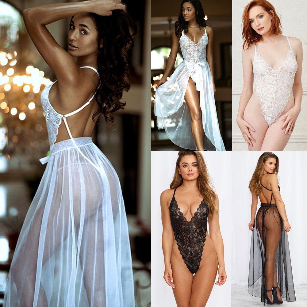 Sexy Dessous Heiße Exotische Aushöhlen Backless Body Abdeckung-Ups Kleid Nachtwäsche Babydoll Spitze Unterwäsche Nachtwäsche – Bild 5