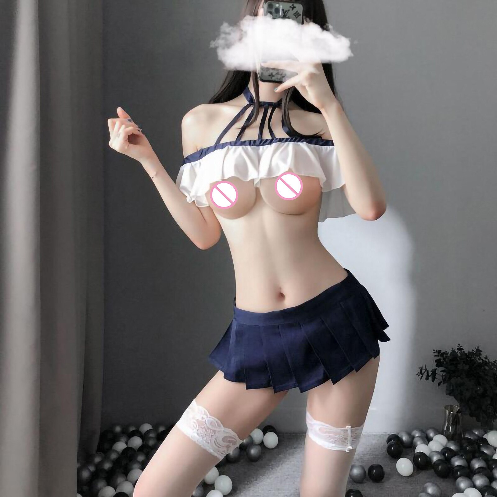 Sexy Dessous exotischen kleid schule mädchen uniform frauen Sexy kawaii Split Plissee Rock cosplay Student эротическое бельё – Bild 2