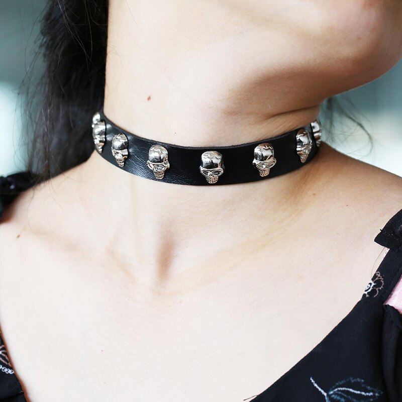 Sexy Halskette PU Leder Halsband Punk Goth 100% Handgemachte Shantou Neck kurze Kette Schmuck gothic frauen Halloween cosplay Kragen – Bild 2