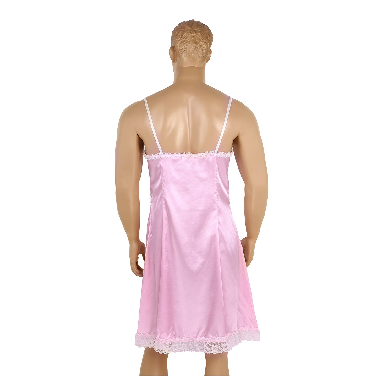 Sexy Mens Männlichen Dessous Nachtwäsche Kleid Kostüme Babydoll Weichen Satin Crossdress Männlichen Sissy Phantasie Kleid mit Schärpe Sissy Unterwäsche – Bild 3