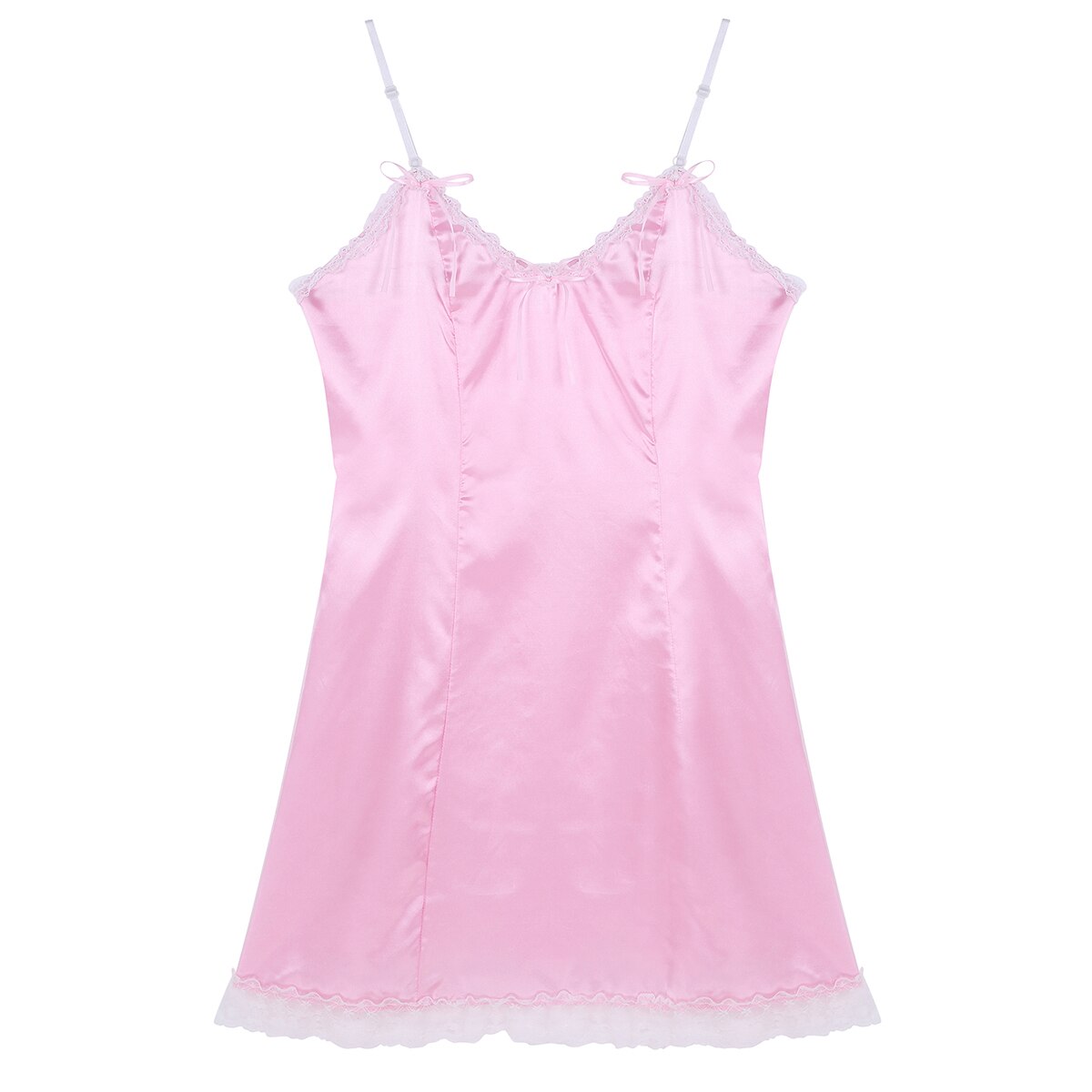 Sexy Mens Männlichen Dessous Nachtwäsche Kleid Kostüme Babydoll Weichen Satin Crossdress Männlichen Sissy Phantasie Kleid mit Schärpe Sissy Unterwäsche – Bild 4