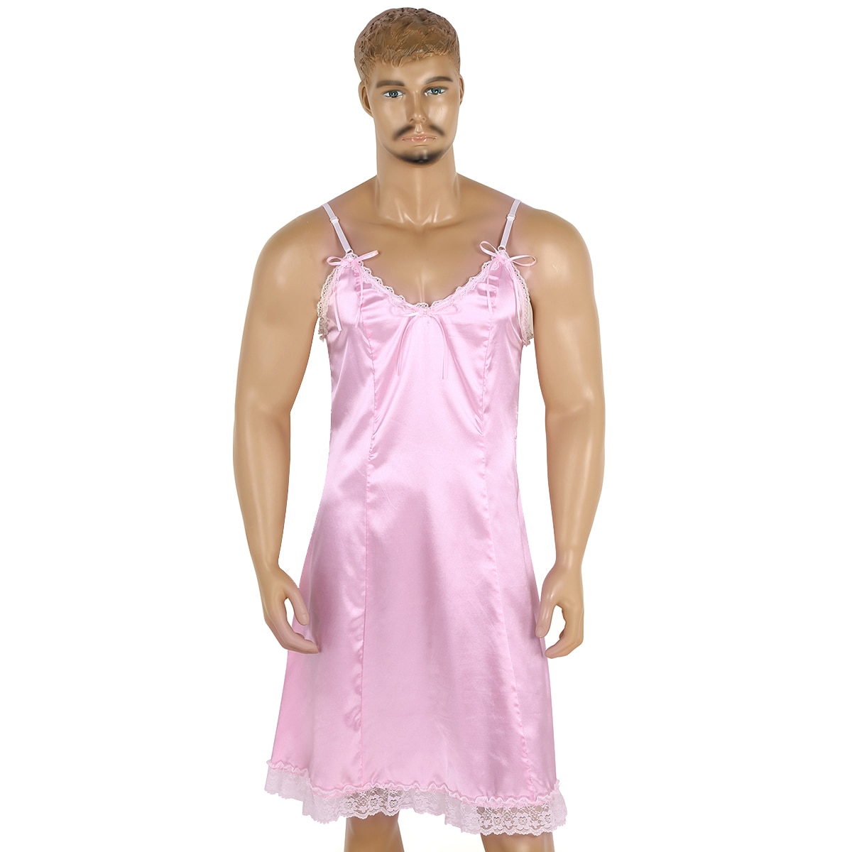 Sexy Mens Männlichen Dessous Nachtwäsche Kleid Kostüme Babydoll Weichen Satin Crossdress Männlichen Sissy Phantasie Kleid mit Schärpe Sissy Unterwäsche