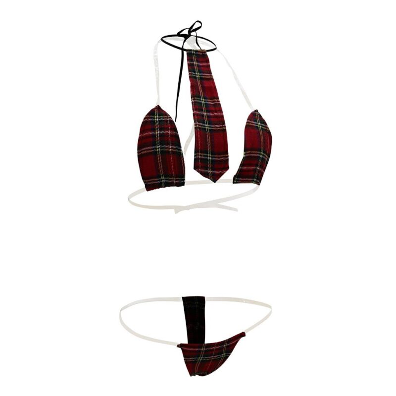 Sexy Student Weihnachten Drei-punkt Uniform Red Plaid Sexy Unterwäsche G-String sexy schule mädchen Britischen stil mode Rot box t3 – Bild 5