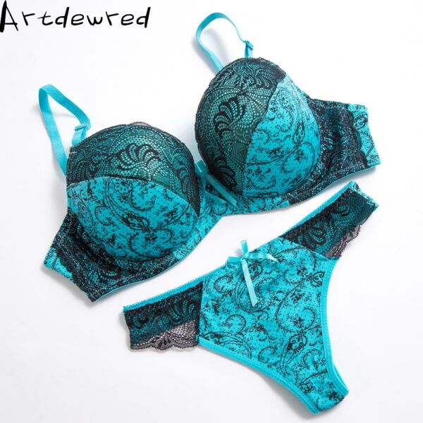 Sexy Tanga Spitze Push-Up Bh Set Dessous Frauen Unterwäsche Setzt Vertrauten Stickerei Floral Schwarz Weiß Große Größe Bh Kurze sets