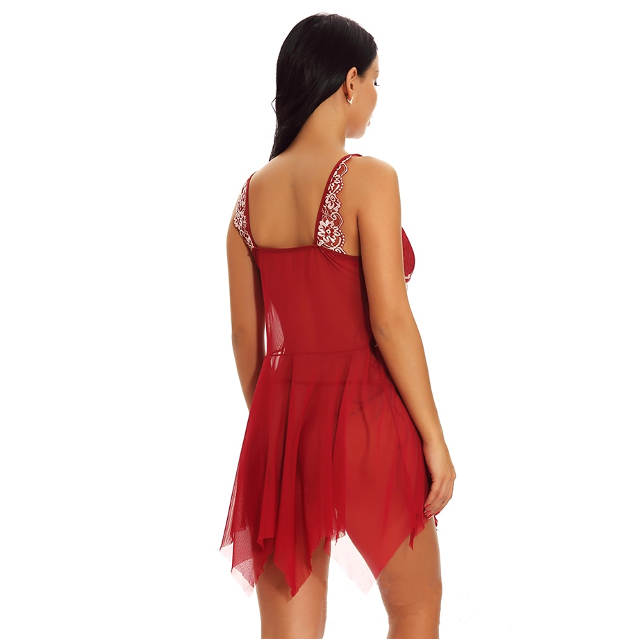 Sexy Unterwäsche Babydoll Porno Sex Kleidung Heißer Erotische Spitze Femal Chemise Für Frauen Spitze Nachtwäsche Frauen Dessous Höschen – Bild 2