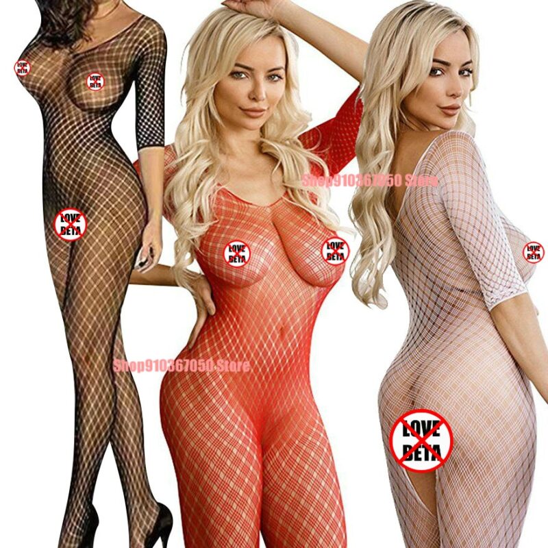 Sexy dessous teddy Netzs Body Frauen Sex Kleidung Sehen Durch Offenem Schritt Körper strümpfe Mesh Heraus Dessous Erotische Kostüme