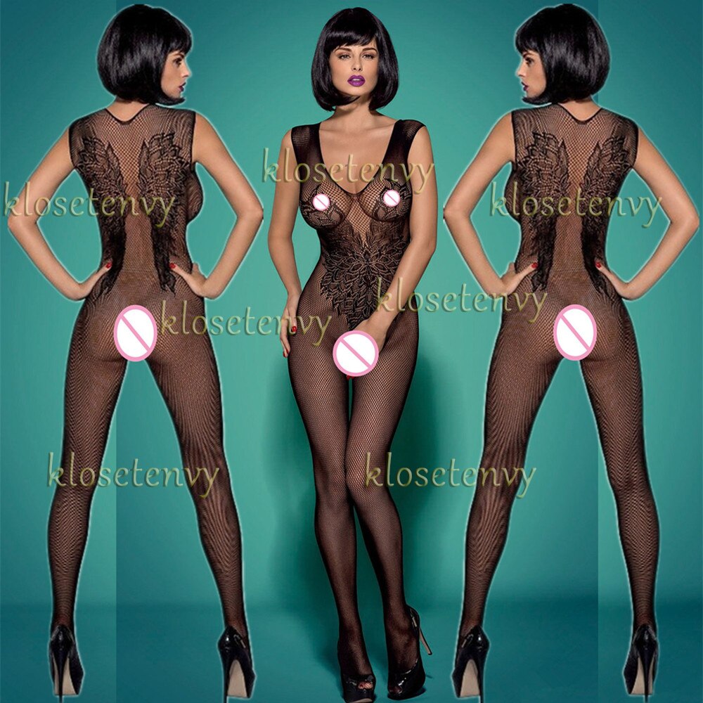 Sexy Öffnen Gabelung Catsuit Kostüme Body Körper Strümpfe Sex Erotische Femme Latex Porno Lenceria Transparente Mujer BabyDoll – Bild 2