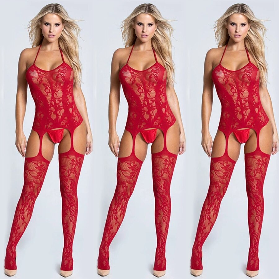 Sexy Öffnen Gabelung Catsuit Kostüme Body Körper Strümpfe Sex Erotische Femme Latex Porno Lenceria Transparente Mujer BabyDoll – Bild 3