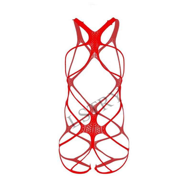 Sexy Öffnen Gabelung Fetisch Bodystocking Frauen Erotische Dessous Porno Babydoll Ouvert Körper Anzug Unterwäsche Kostüme Latex Catsuit – Bild 2