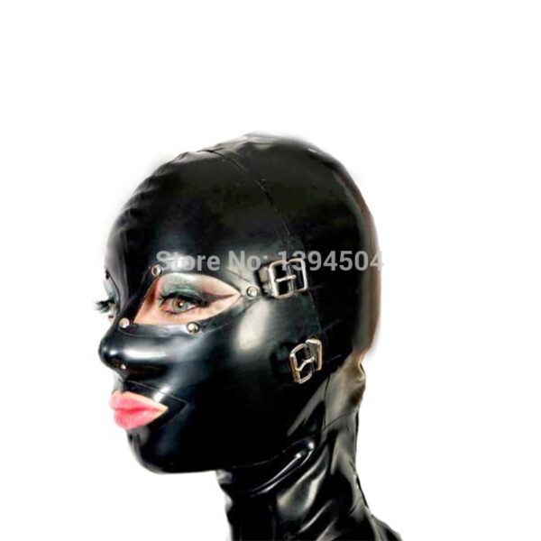 Sexy lingerie design sexy produkte handarbeit fertigen größe weibliche frauen Latex Maske Hauben zurück zipper Fetisch plus größe