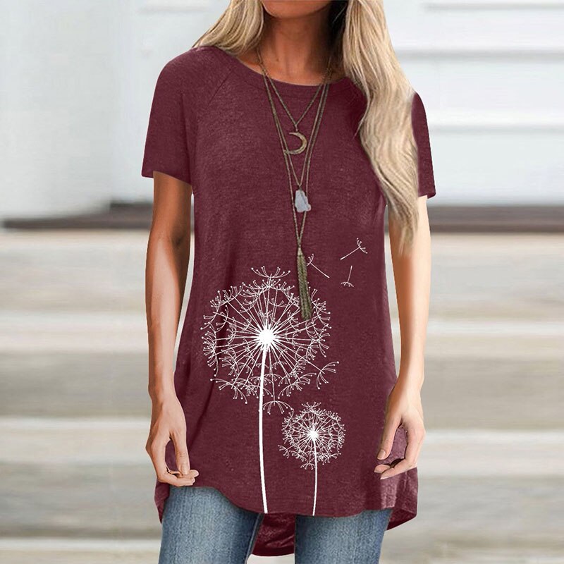 Sommer frauen Mode T-Shirts Gedruckt Plus Größe Rundhals Kurzarm Dame Beiläufige Lose Tops – Bild 4