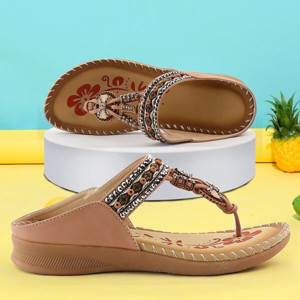 Sommer frauen Sandalen Blume Drucken Rutsche Licht Weichen Strand Schuhe Böhmischen sandalen Dicken Boden Nicht-slip flip-flops sandalen frauen