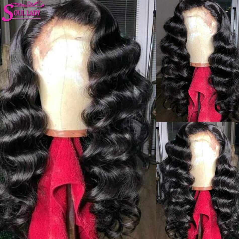 Soullady 30Inch Malaysische Lose Tiefe Welle Perücke 13x4Lace Vorne Perücke Lose Tiefe Welle Menschliches Haar Perücken für Schwarze Frauen 4x4 Verschluss Perücke – Bild 3