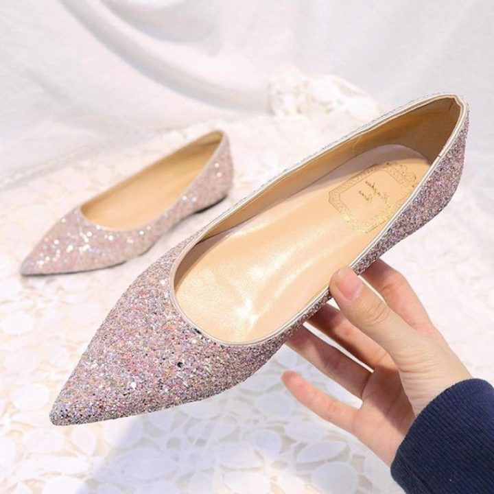 Schuhe Spitz Flach